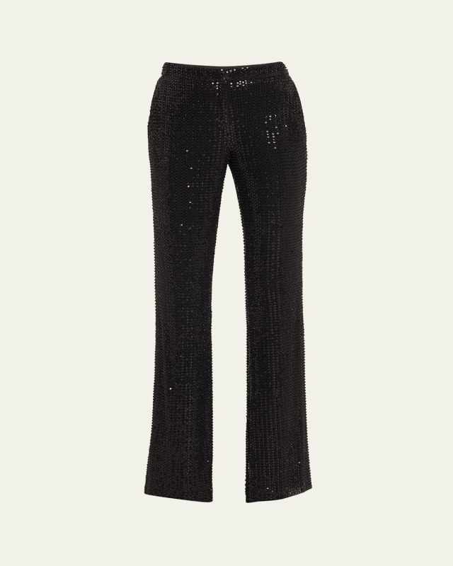 Olivian Sequined Straight-Leg Pants